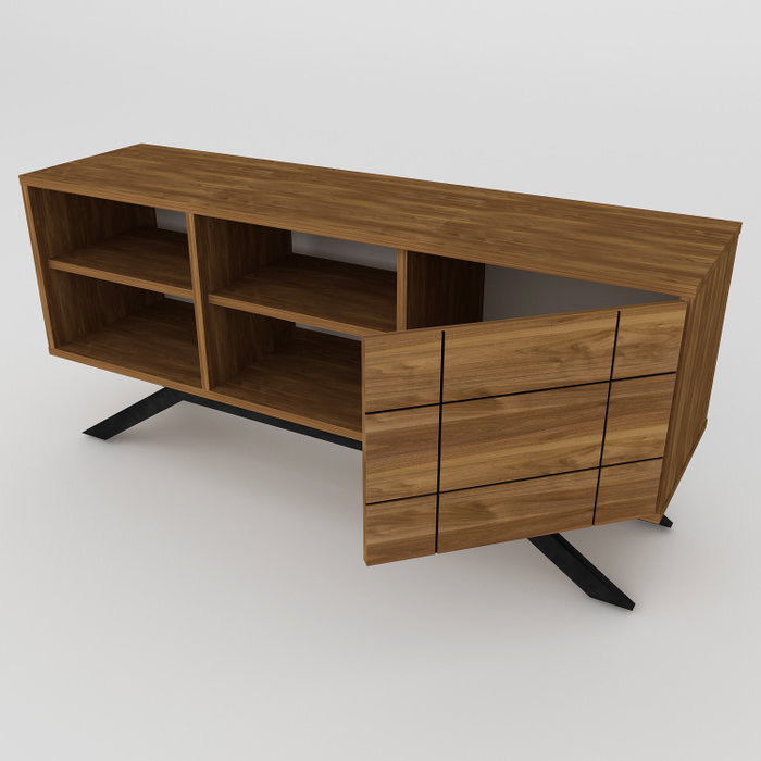 Hanah Home Soporte para TV Negro y Nogal